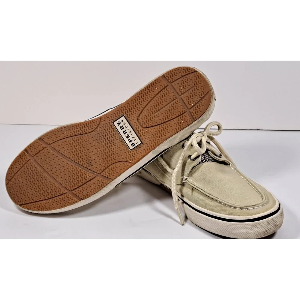 Sperry Top‎ Siders Men's Halyard 2-Eye Boat Shoes Tan Beige Size 8M
